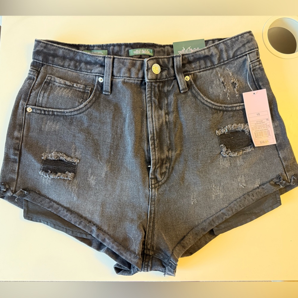 Wild Fable Black Denim Women Shorts